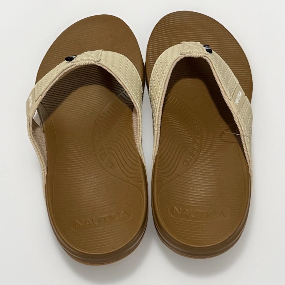 NWT Nautica Women’s‎ Thong Sandals Size 6 Cream Woven Flip-Flop Cushioned Relief - Picture 4 of 6